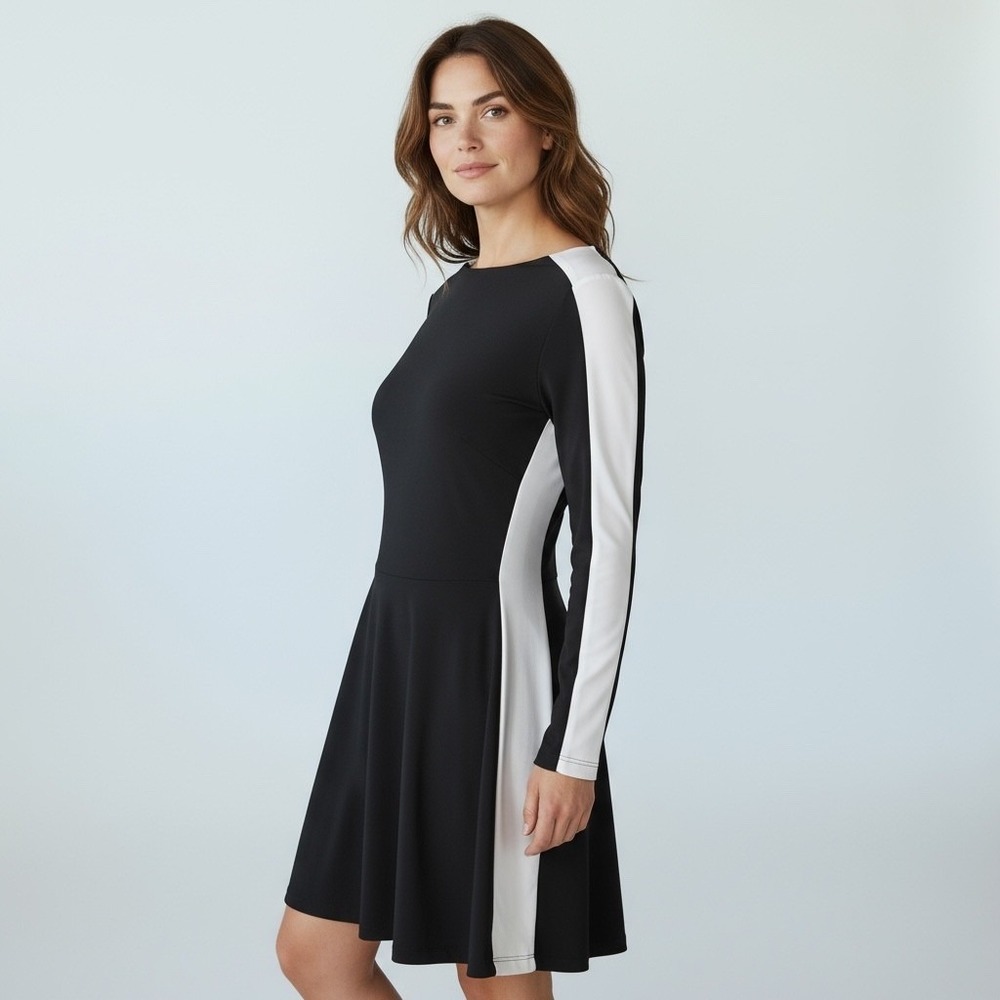Vtg LAUREN RALPH LAUREN Dress Black Long Sleeve A Line Size‎ 6P work occasion